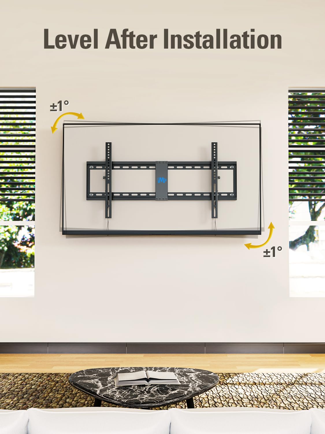 Mounting Dream TV-Wandhalterung für die meisten 37-75-Zoll-Fernseher, universelle neigbare TV-Halterung passend für 16", 18", 24" Ständer mit Tragkraft 132lbs, Max Vesa 600 x 400mm, flache TV-Wandhalterung mit niedrigem Profil