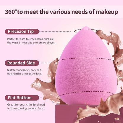 BEAKEY Make-up-Schwamm-Set, 5 Stück, mikroporös, geringe Absorption, weiche, latexfreie Foundation-Beauty-Schwämme und -Blender für Puder-Creme