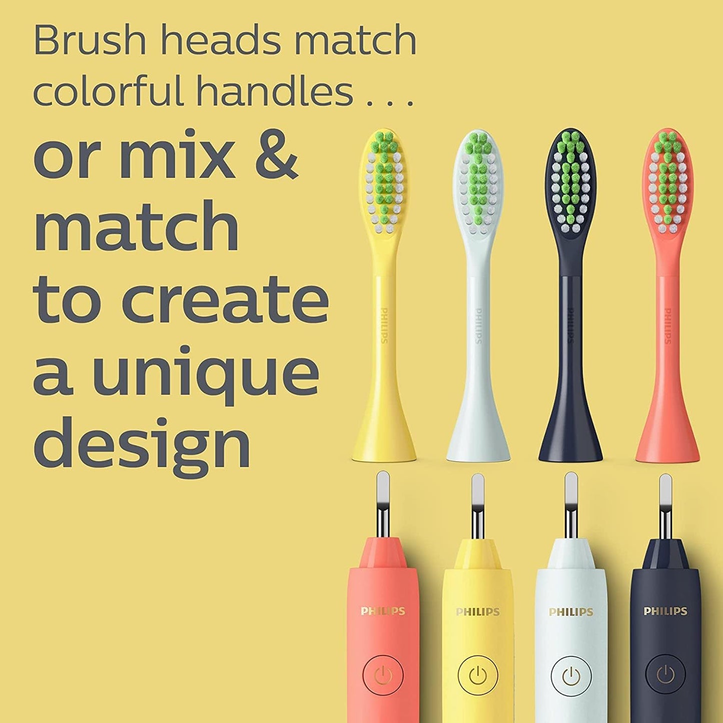 Philips One by Sonicare Ersatzbürstenköpfe, 2er-Pack, Schwarz, Kompatibel mit Philips One elektrische Zahnbürste, BH1022/06
