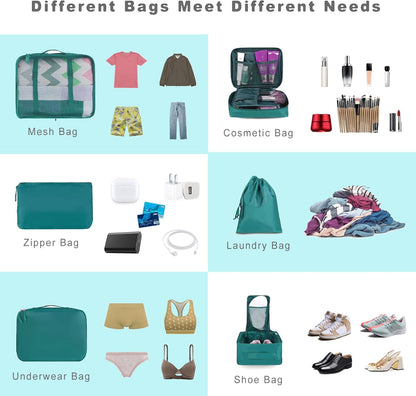 BAGAIL 8er Set Packwürfel Gepäckorganizer für Reisezubehör