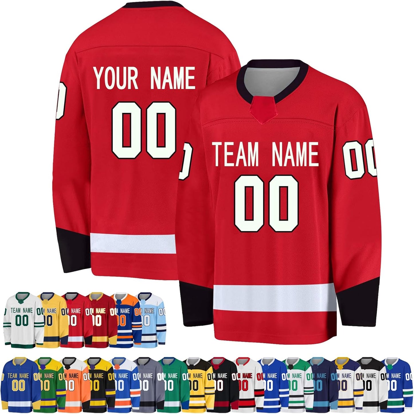 Custom Hockey Jersey for Mens Youth Kids Personalized Boys Ice Hockey Practice Jersey Uniform Add Own Name Number Team Logo