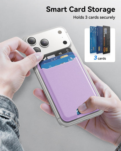 für MagSafe Wallet, 3 Kartenfächer, magnetische schlanke Handy-Geldbörse für iPhone 17/16/15/14/13/12 Pro Max Plus Air Serie, RFID-blockierendes veganes Leder, Schwarz