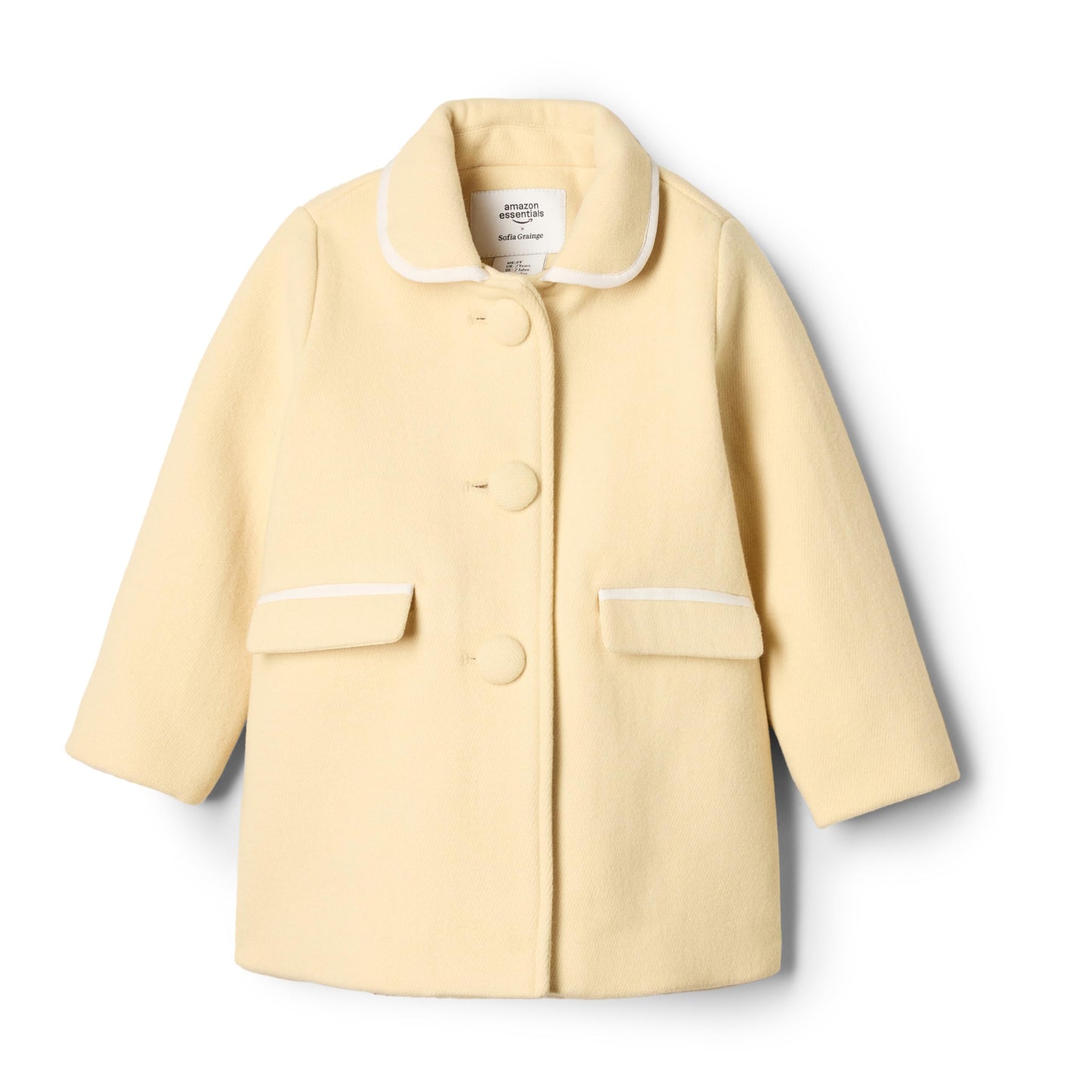 Amazon Essentials x Sofia Grainge Toddlers and Baby Girls' Wool Blend Dress Coat