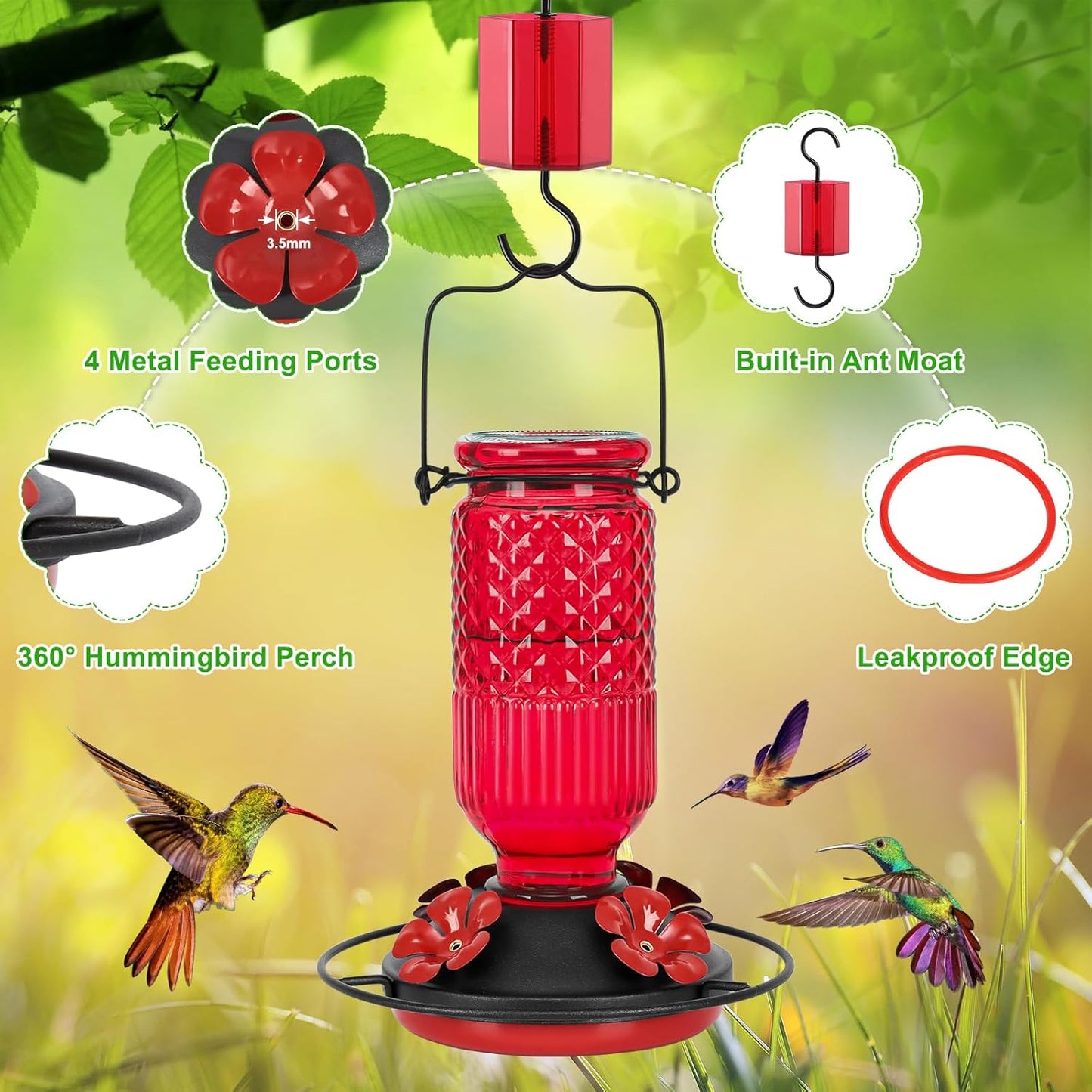 FEED GARDEN Glass Hummingbird Feeder: A Sweet Treat for Your Backyard Friends