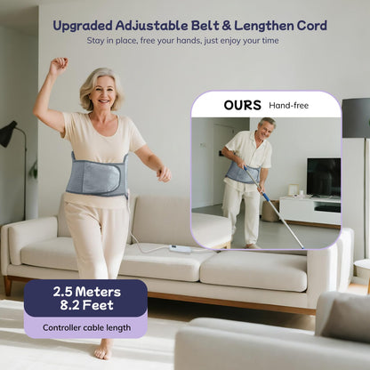 Heating Pad for Period Cramps, Upgraded Wrap Heating Pad for Back Pain Relief, Large 12''x 24''Heat Pad +26" Belt Adjustable 4 Timer 6 Heat Level Auto Shut Off, Christmas Birthday Gifts for Women Mom