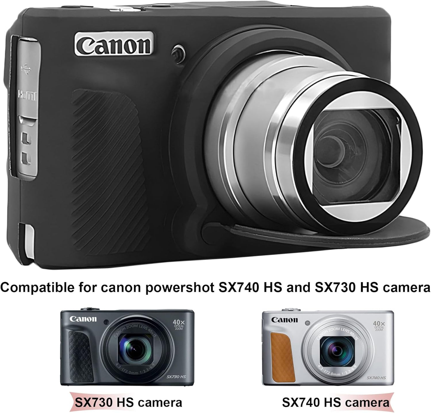 BOVKE Silicone Camera Case for Canon PowerShot SX740 / SX730
