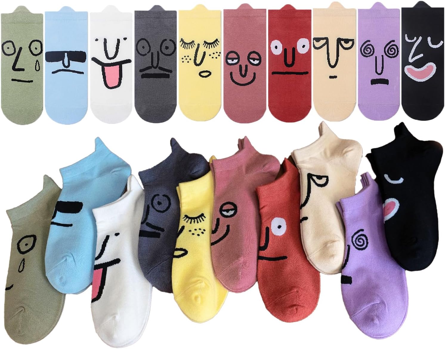 Funny Crew Socks Colorful Novelty Cute Casual Crew Socks Gift Packs for Women Men