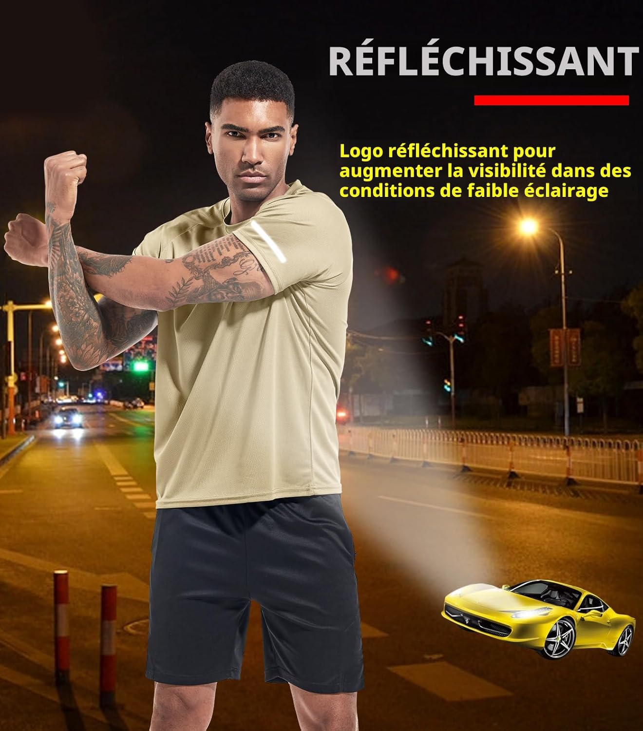 Boyzn 1er, 3er, 5er oder 7er Pack Herren-Trainings-Laufshirts, Dry Fit feuchtigkeitsableitendes T-Shirt, Gym Sport Kurzarm-T-Shirts