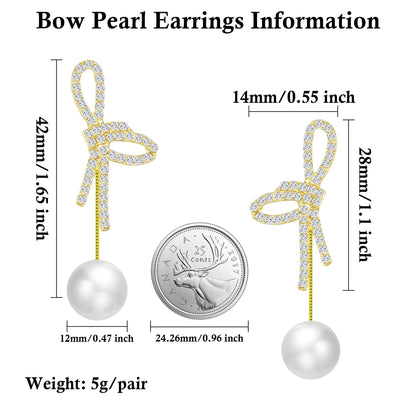 Trinckle Silber Tropfenohrringe mit Perlen, Silber Hängeohrringe für Frauen 5mm Brautperlen Lange Ohrringe für Muttertag, Weiß Boho Accessoires Hochzeitsschmuck, Silber Statement Ohrringe für Abschlussball Geburtstag