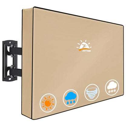 Zettum Outdoor TV Cover 58 Inch - 600D TV Cover Weatherproof & Waterproof for 55 to 58 Inch Outdoor TV, Heavy Duty TV Enclosure Protector for Outside Flat Screen TV (Size: 55"L x 6"D x 36"H)