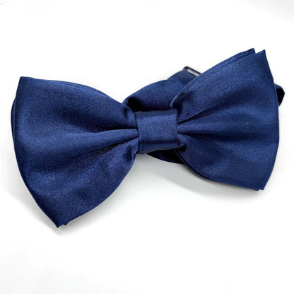 Verstellbare Herren-Fliege, einfarbig, doppelt gefaltet, vorgebunden für Dinner, Hochzeiten, Partys, Business, Bälle