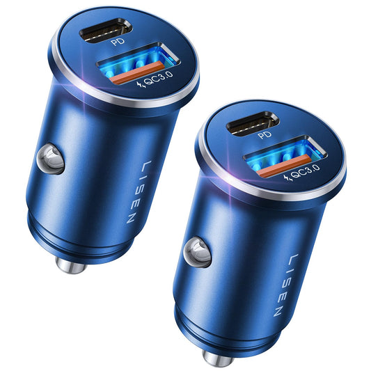 LISEN Car Charger USB C, 69W Cigarette Lighter USB Charger Adapter, Car Accessories Gifts for Men, Mini USBC Cars Fast Charging Adapter USBC Type C 12V Plug Outlet, for iPhone 17 Pro Max 16 15 14 13