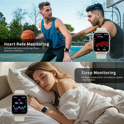 Smartwatch für Herren Damen, für Android und iPhone, 1,83" HD Touchscreen Smartwatch mit Anruf-/Wählfunktion, 112+ Sportmodi IP68 Fitness Tracker, Fitnessuhr mit Schlaf-/Schritt-/Aktivitäts-/Herzfrequenzüberwachung
