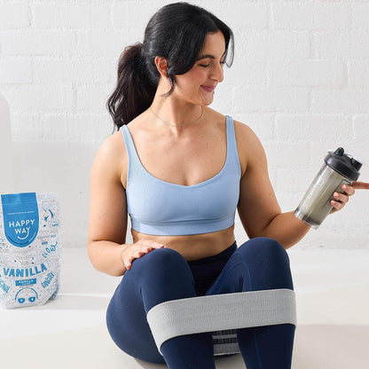 HAPPY WAY Vanilla Whey Protein Powder - 1kg | Smooth Vanilla Essence | Supports Toning & Muscle Recovery | Ideal for Shakes, Smoothies & Healthy Recipes