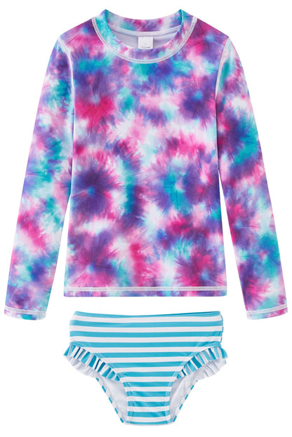 UMELOK Toddler and Little Girls Rash Guard Sets with Bikini Bottoms Swimwear