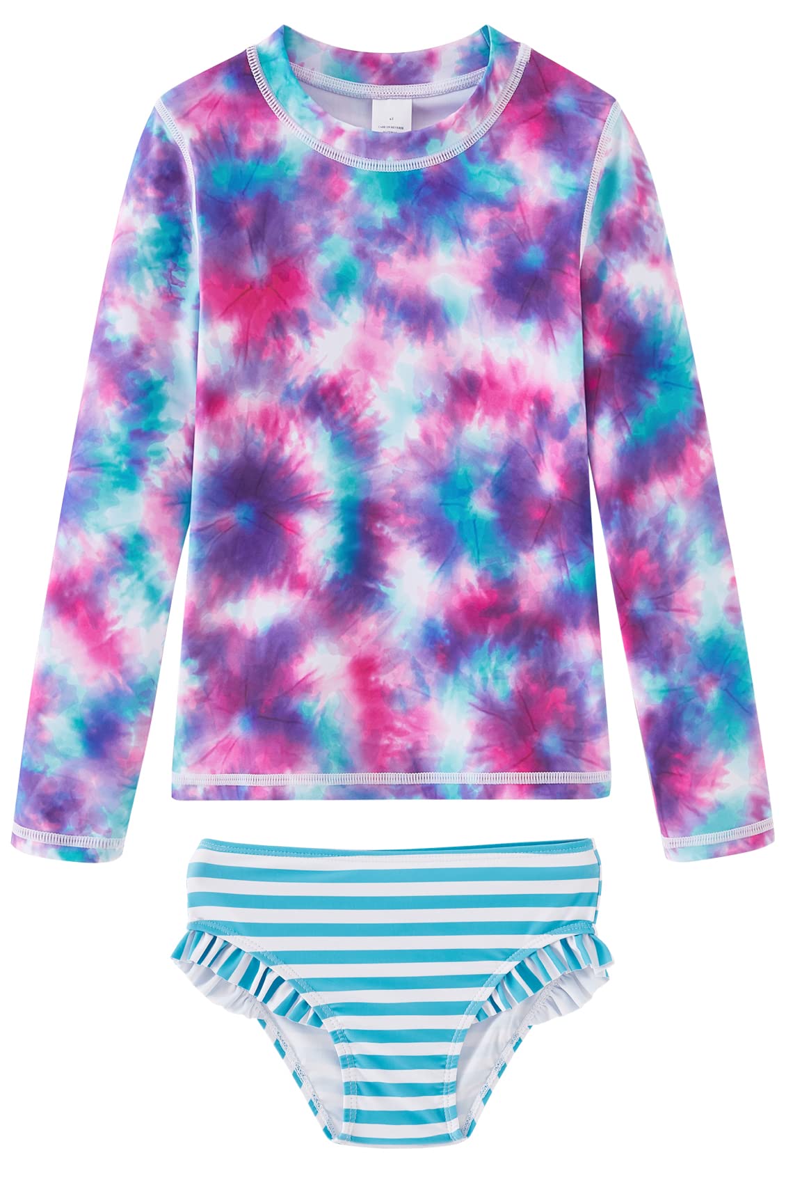 UMELOK Toddler and Little Girls Rash Guard Sets with Bikini Bottoms Swimwear