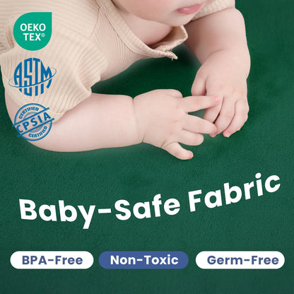 Huloo Sleep Ultra Soft Baby Spielmatte für den Boden, 3,3 cm dicke Elasti-Foam 127x127 cm Laufgittermatte für Kleinkinder, rutschfeste Rückseite, sicher zum Krabbeln und für die Bauchlage, Tatami-Stil (Dunkelgrau)