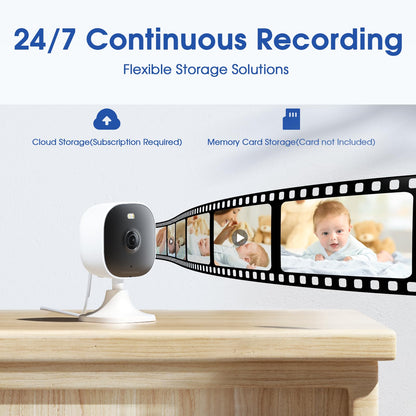 4MP Indoor Cameras for Home Security Outdoor, Home Security Camera System, 2.4g/5g Camera for House/Elder/Dog/Pet/Baby, Plug and Play, Support Card/Cloud (Not Included), 9.84ft Wire, 2PCS