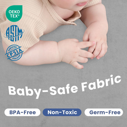 Huloo Sleep Ultra Soft Baby Spielmatte für den Boden, 3,3 cm dicke Elasti-Foam 127x127 cm Laufgittermatte für Kleinkinder, rutschfeste Rückseite, sicher zum Krabbeln und für die Bauchlage, Tatami-Stil (Dunkelgrau)