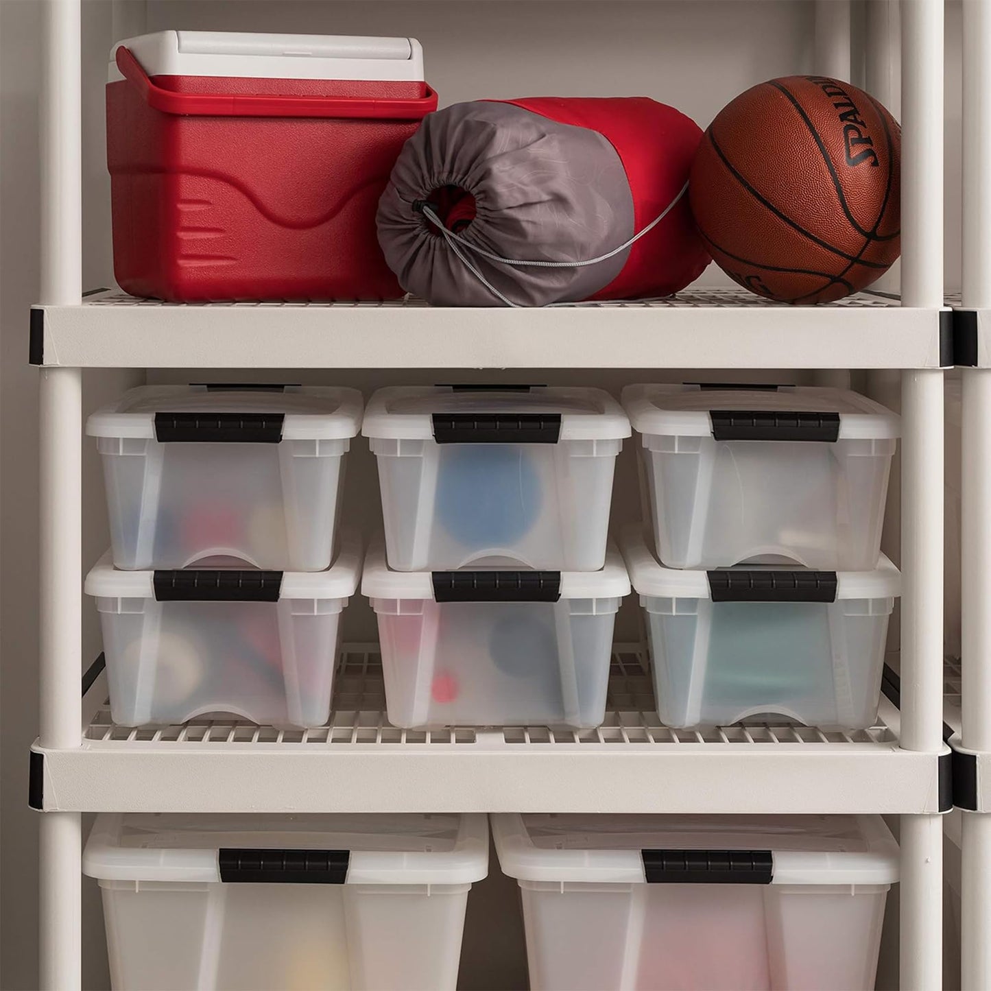 IRIS USA 6-Pack Clip Box with Latching Lids, 18 Quart Craft Storage Bins, Art & Writing Supply Containers for Home, Office & Classroom Organization