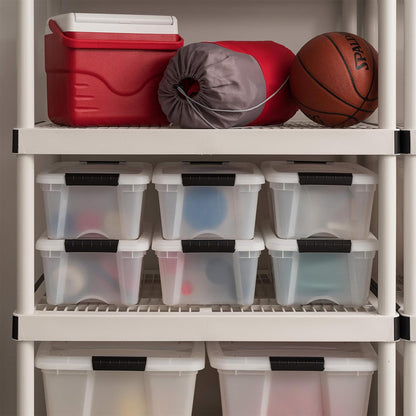 IRIS USA 6-Pack Clip Box with Latching Lids, 18 Quart Craft Storage Bins, Art & Writing Supply Containers for Home, Office & Classroom Organization
