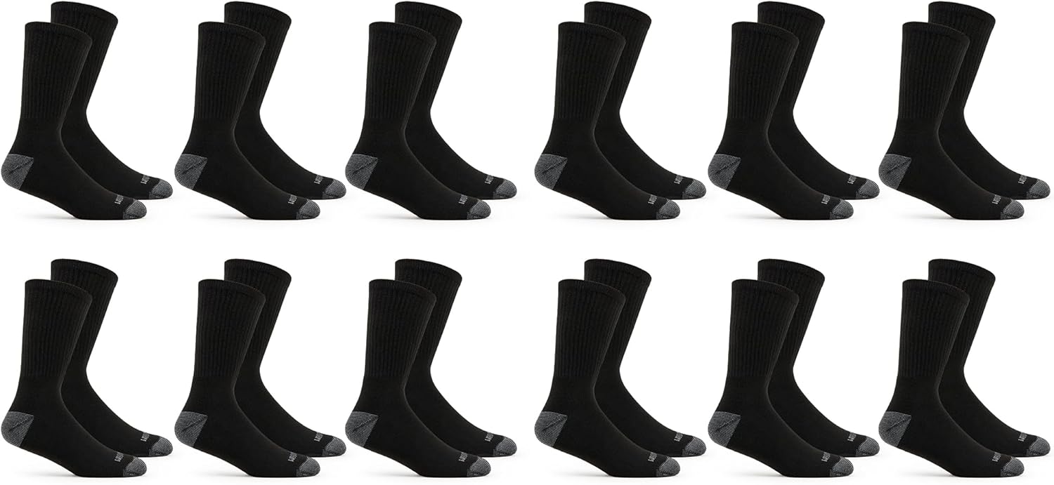 Fruit of the Loom mens Dual Defense Crew Socks 12 PairCasual Sock