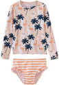 UMELOK Toddler and Little Girls Rash Guard Sets with Bikini Bottoms Swimwear