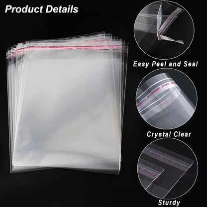 Selbstklebende Zellophanbeutel, 5x7 Zoll Keksbeutel, durchsichtige, wiederverschließbare Zellophanbeutel selbstklebend zum Verpacken von Geschenken, Produkten, 100 Stück