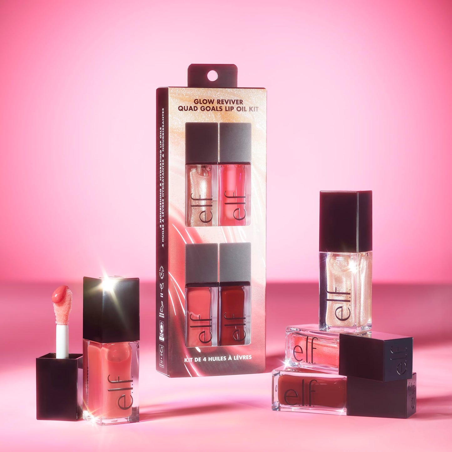 e.l.f. Glow Reviver Lip Oil, Pflegendes getöntes Lippenöl für ein hochglänzendes Finish, angereichert mit Jojobaöl, vegan & tierversuchsfrei, Rose Envy