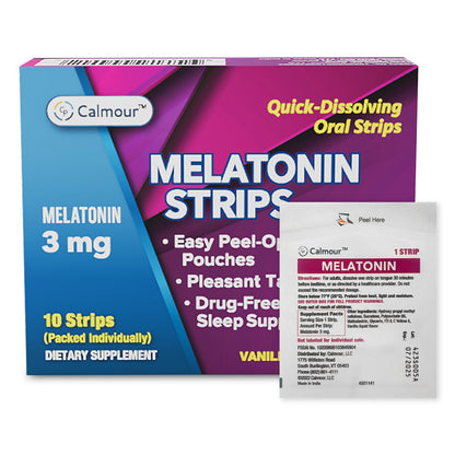 100 Oral Sleep Strips | Quick-Dissolving 3mg Melatonin Strip | Works Faster Than Gummies | Relaxation Napping Supplements | The Ultimate Sleeping Aid for Better Rest and Eye Health