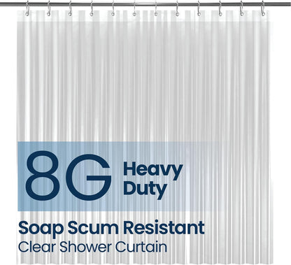 LiBa PEVA 8G Bathroom Shower Curtain Liner, 72" W x 72" H, Frosted, 8G Heavy Duty Waterproof Shower Curtain Liner