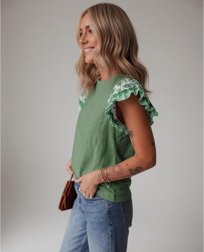 SELINK Womens Summer Ruffle Short Sleeve Top - A Perfect Blend of Style and Comfort