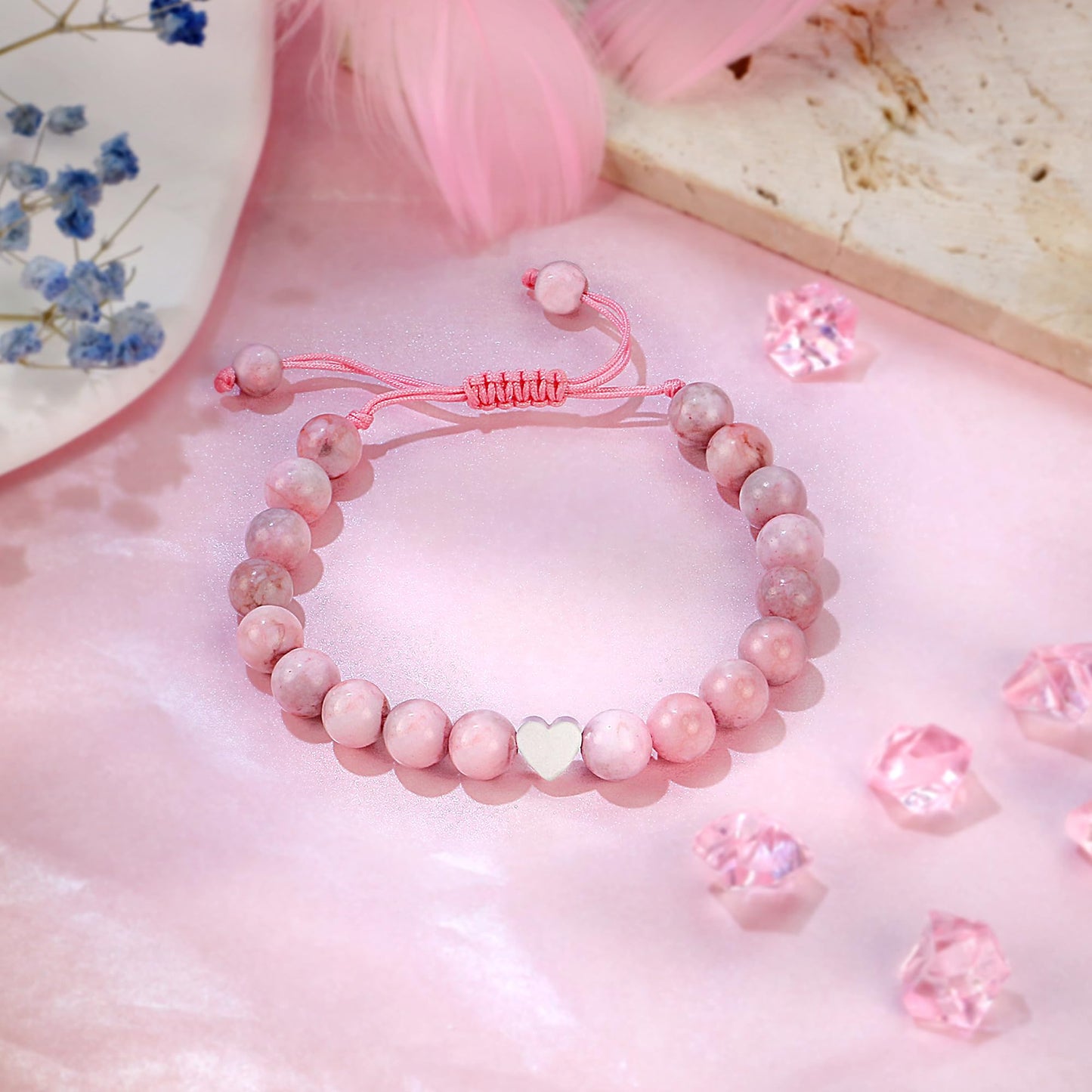 Sereney 5 Jahre altes Mädchen Geburtstagsgeschenkideen, verstellbares rosa-weißes Perlenarmband als Fünf-Jahres-5-Jahre-altes 5. Geburtstagsgeschenk für Teenager-Mädchen, Tochter, Nichte, Enkelin