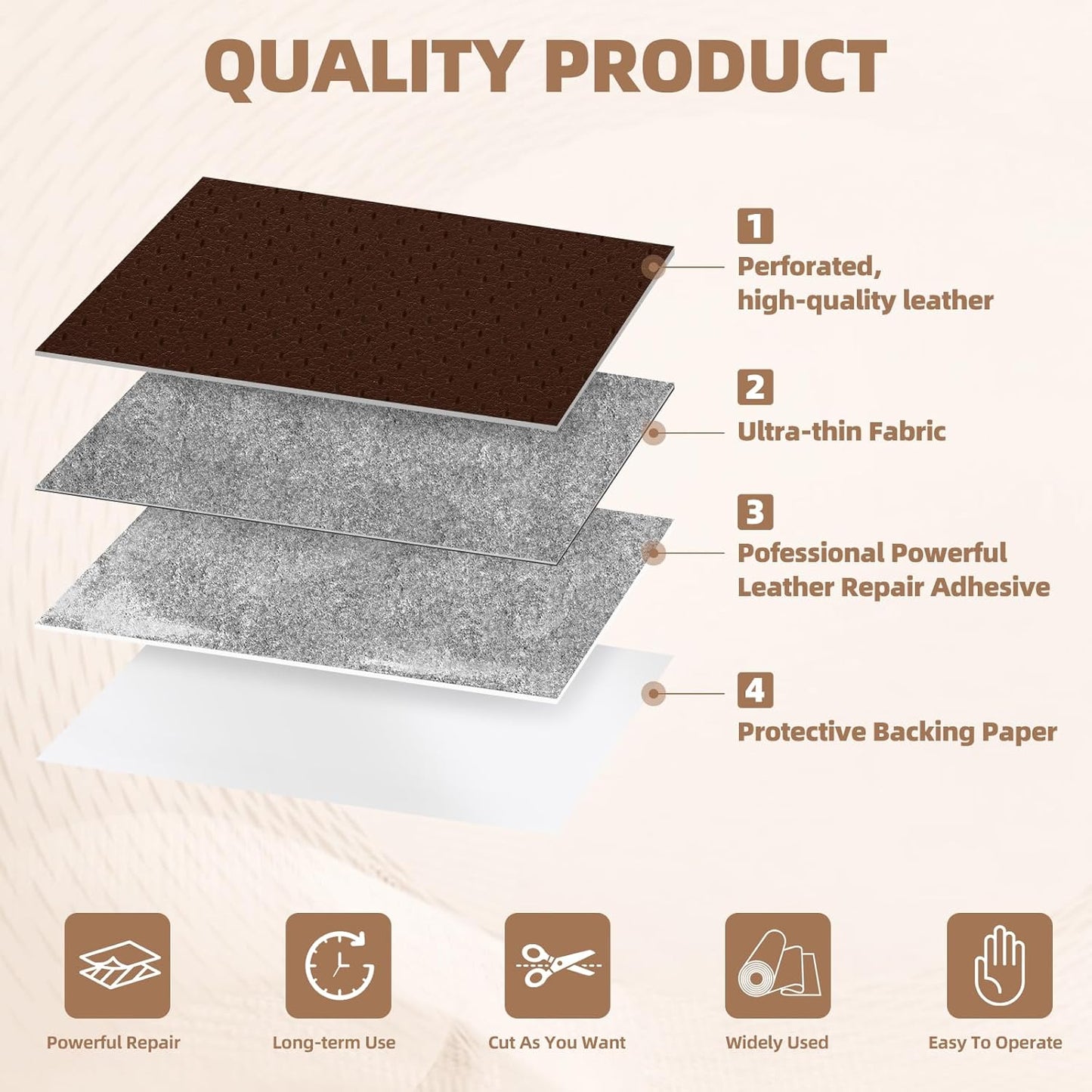 Lederreparatur-Set, 43x200 cm selbstklebender Lederflicken wasserdicht, DIY große Vinyl-Flicken für Sofas, Möbel, Küchenschränke, Wände (Schwarz, 43x200 cm)