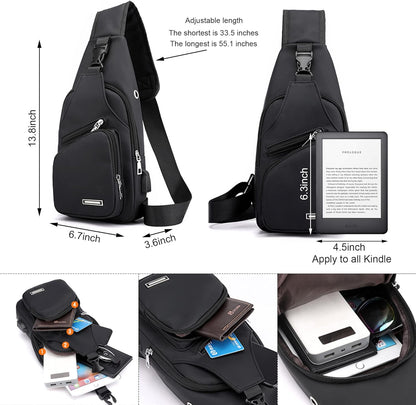 Wasserdichte Sling Bag Umhängetasche für Herren Damen Sling Rucksack Wanderrucksack Mehrzweck Cross Body Brusttasche