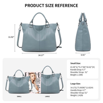 Kattee Damen Weiche Echtleder Tragetasche Schultertasche Handtasche