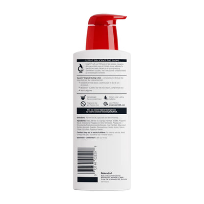 Eucerin Original Healing Rich Body Lotion, Body Lotion for Dry Skin, 16.9 Fl Oz Pump Bottle (Pack of 12)