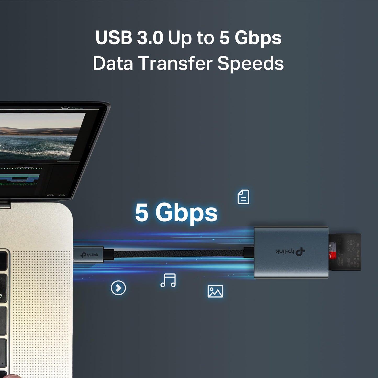 TP-Link SD Card Reader, High-Speed USB 3.0 to SD & microSD Card Reader, Aluminum Dual Slot Memory Card Reader for Laptop & More, Supports 2TB SD/SDHC/SDXC/microSD/microSDHC/microSDXC/TF Cards (UA430)