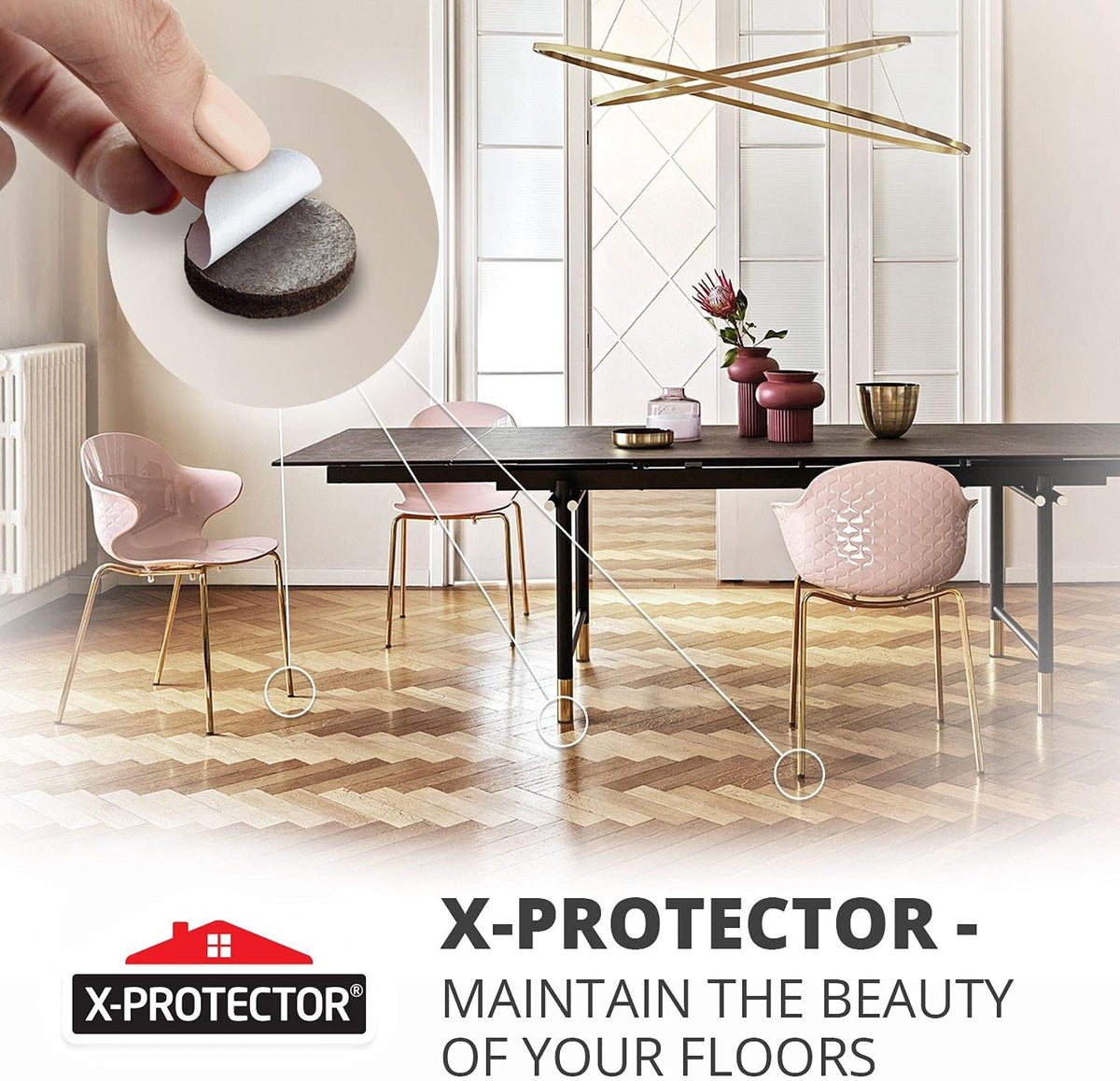 Felt Pads X-PROTECTOR - Giant 235 Pack Premium Furniture Pads. Huge Quantity Felt Furniture Pads Wood Floor Protectors for Furniture Feet – Best Hardwood Floor Protectors. Protect Your Wood Floors!