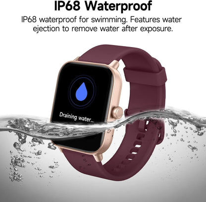 Smartwatch für Herren Damen (Anrufe entgegennehmen/tätigen), Alexa-Smartwatch kompatibel mit Android iOS, Fitness-Tracker mit Herzfrequenz-SpO2-Schlafmonitor, 1,8 Zoll HD DIY Zifferblatt Wasserdichte Uhr mit Bluetooth-Anruffunktion
