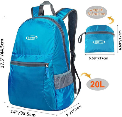 G4Free 20L Lightweight Packable Backpack Foldable Travel Hiking Daypack for Men and Women