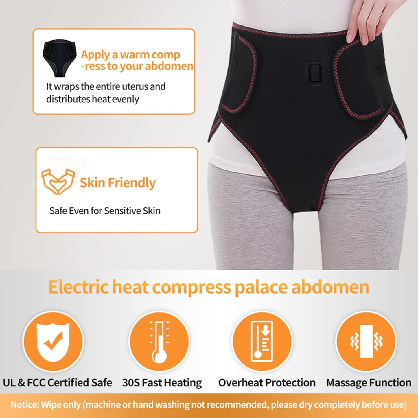 Period Heating Pad, Heating Pad for Period Cramps Massager for Women, with 3 Vibration and Heat Settings, New Upgrade Menstrual Heating Pad for Abdomen Pain and Cramps Relief
