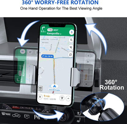 Miracase Handyhalterung für Lüftungsschlitze im Auto【2026 Breitere Klemme & Metallhaken】 Handyhalterung für Lüftungsschlitze im Auto, Freisprechfunktion, Handy-Autohalterung für iPhone 17 Pro Max 16 15 14 13 12 Samsung S25 Autozubehör