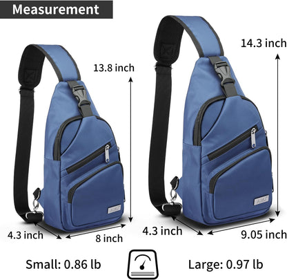 AMJ Sling Bag für Wandern und Outdoor, Umhängetasche, Reise-Brusttasche Daypack für Damen & Herren