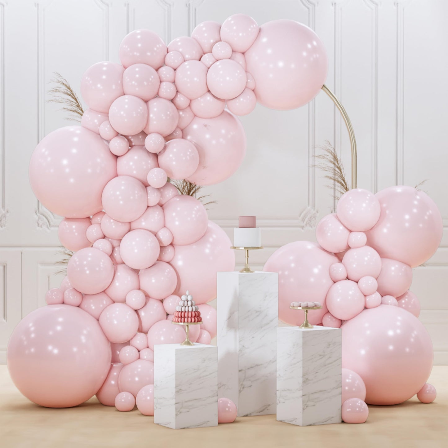 PartyWoo Light Pink Balloons 100 pcs Different Sizes of 36 18 12 10 5 Inch Pastel Baby Pale Pink Balloon Arch Kit Garland for Baby Shower Valentine's Day Princess Birthday Party Decorations Pink-Y48