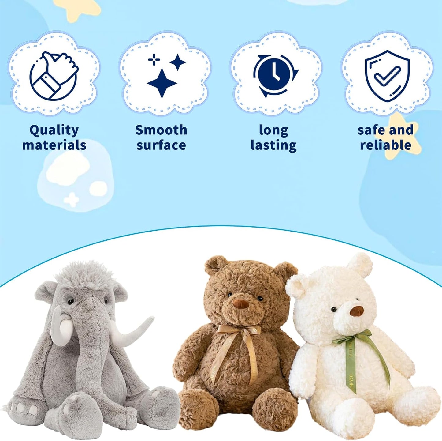 Sicherheitsaugen, 100 Stück schwarze Sicherheitsaugen, Plastiksicherheitsaugen und Unterlegscheiben für Puppen, Plüschtiere, Bastelarbeiten (5 Größen)