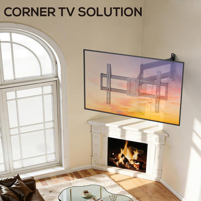 USX MOUNT Swivel TV Wall Mount for 26-60 Inch TVs up to 80 lbs, Single Articulating Arm, Full Motion TV Wall Mount Bracket with Swivel and Tilt, Max VESA 400x400mm