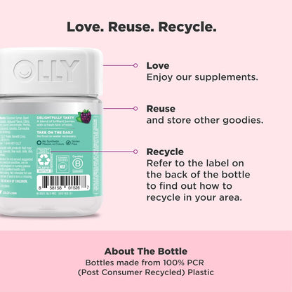 OLLY Flawless Complexion Gummy, Clear and Healthy Skin Support, Vitamins E, A, Zinc, Chewable Supplement, Berry - 50 Count (Pack of 12)