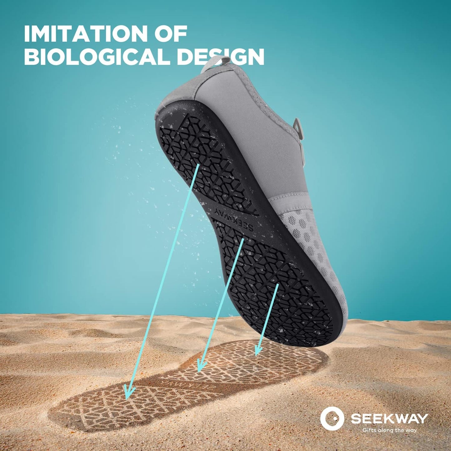 SEEKWAY Wasserschuhe Damen Herren Schnelltrocknend Badeschuhe Aquaschuhe Barfuß Rutschfest Schwimmen Pool Outdoor Surfen Fluss See Yoga
