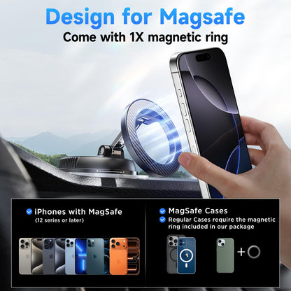 ANDERY Car Phone Holder for Magsafe [78+LBS Strongest Suction & 2400gf Strongest Magnetic] 360° Adjustable Car Phone Mount, Phone Holders for Your Car for iPhone 17-12 & All Phones, Father Gifts